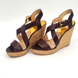 Michael Michael Kors wedges, size 10, brown color straps.